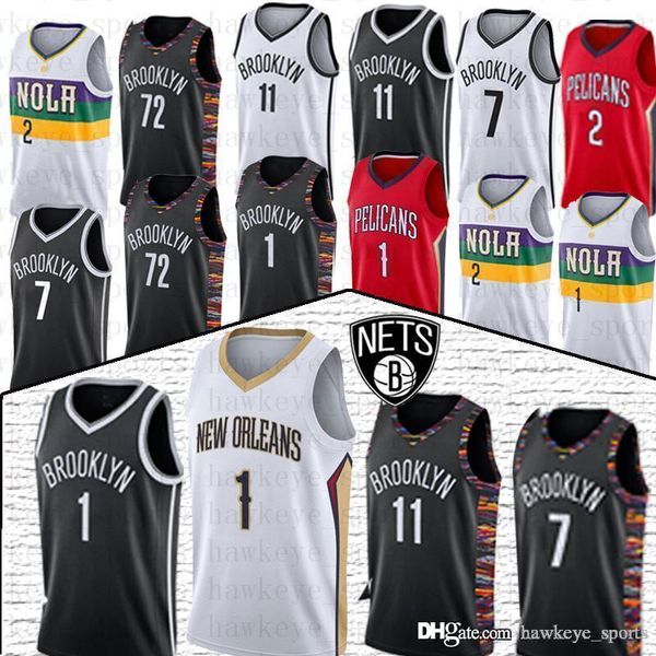 

d'angelo 1 russell zion kawhi 2 leonard biggie 1 williamson black 72 lonzo 2 ball 11 kyrie kevin 7 durant 2019 new jerseys, Black;red