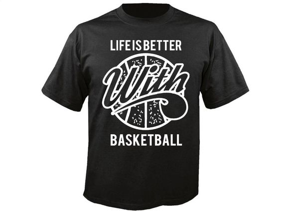 

male selling t shirt life is better with basketballer fast shipping summer tee shirt, White;black