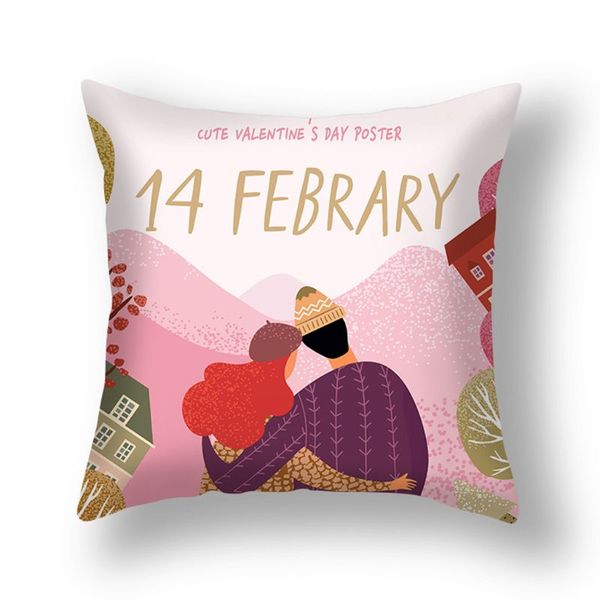 

print pillow case polyester sofa car cushion cover home decor happy valentines y1qb