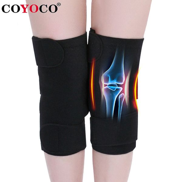 

8 magnetic therapy kneepad tourmaline self heating knee pads support pain relief arthritis knee patella massage sleeves, Black;gray