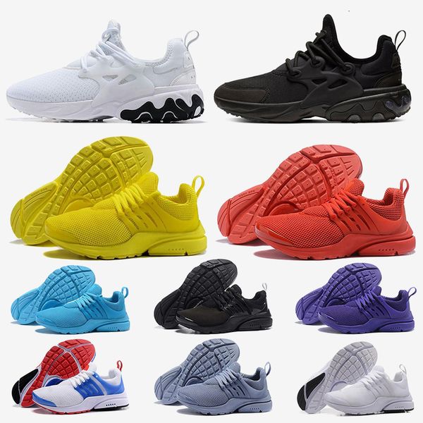 

2019 react presto tennis running shoes women mens trainers presto ultra br qs yellow pink oreo fashion jogging sneakers size us 5.5-12, White;red