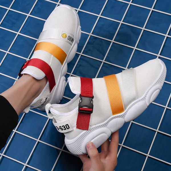 

2019 summer slip-on mesh sneakers fashion men casual shoes outdoor comfortable breathable male shoes loafers walking footwear, Black