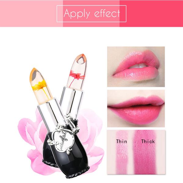 

moisturizer long-lasting jelly flower lipstick makeup temperature changed colorful lip blam pink transparent beauty makeup