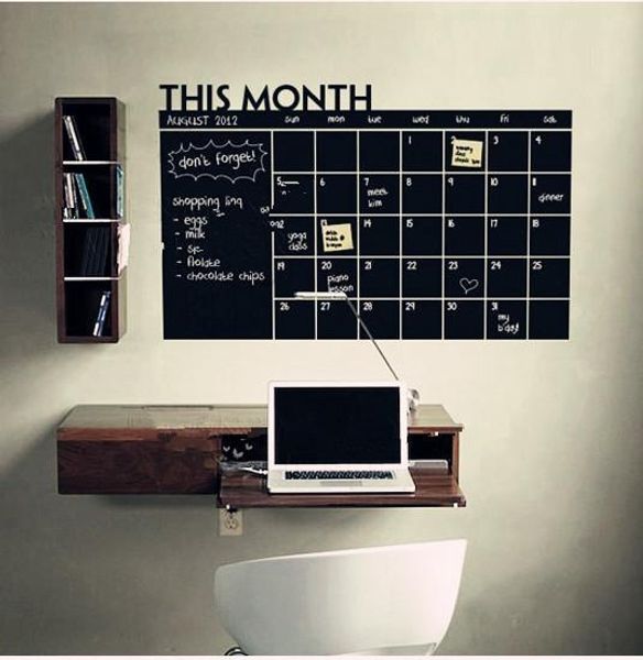 

diy monthly chalkboard calendar vinyl wall decal removable planner mural wallpaper vinyl wall stickers 64*100cm 206