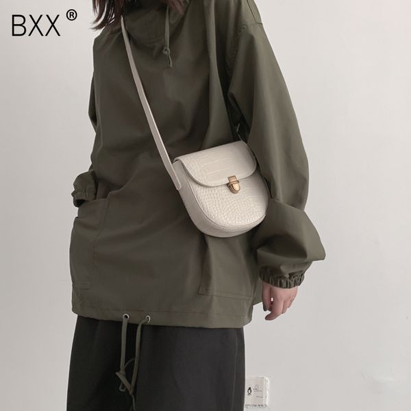 

bxx] pu leather saddle bags for women 2020 spring crossbody shoulder messenger bag female handbags alll-match flap bag hk125