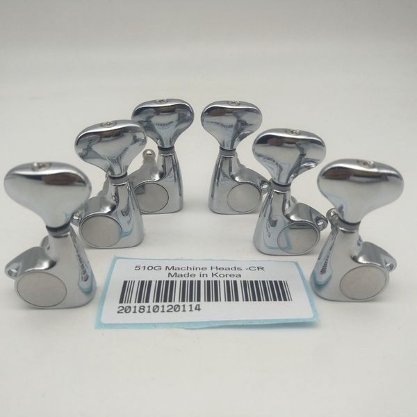 Rare 510G Chrome guitarra Cabeças de máquina Tuners cravelhas / Set 3L + 3R Made in Korea