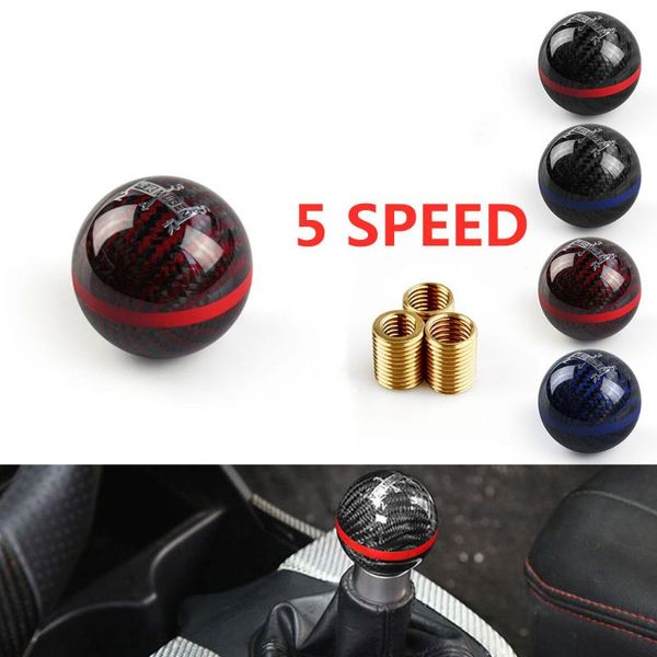 

5 speed gear shift knob universal genuine carbon fiber mugen automatic spherical gear shift knob sfn013