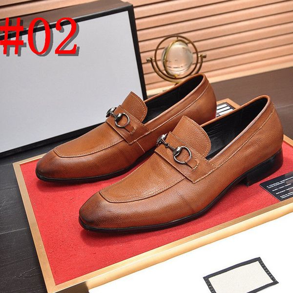 

2019 new spring leather shoes luxury mens formal shoes leather men classic business dress bright skin loafers men, Black