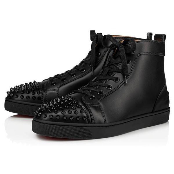 

fast delivery new high-end brand rhinestone high-toe rivet men's shoes genuine leather couple casual women's shoes 03, Black
