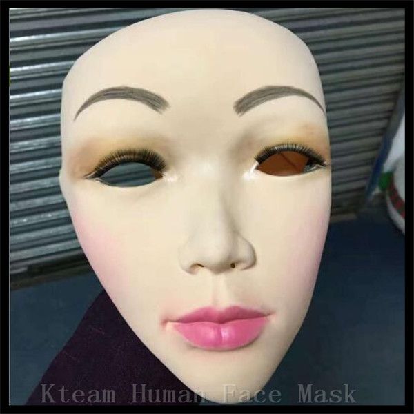 

funny new realistic human skin mask disguise self masks with false eyelashes latex horror scary mask halloween mascaras maske silicone