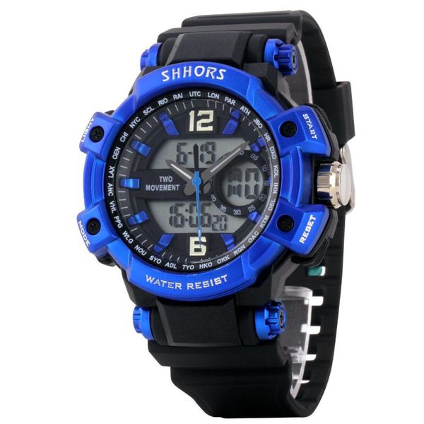 

sheng hou shi shhors selling outdoor sports three degrees waterproof 852 watch double inserts electronic watch students, Slivery;brown