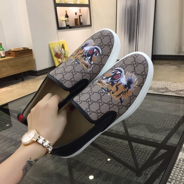 

2020 new qf luxury design men's casual shoes leather casual sneakers 3d pattern fashionable tide shoes