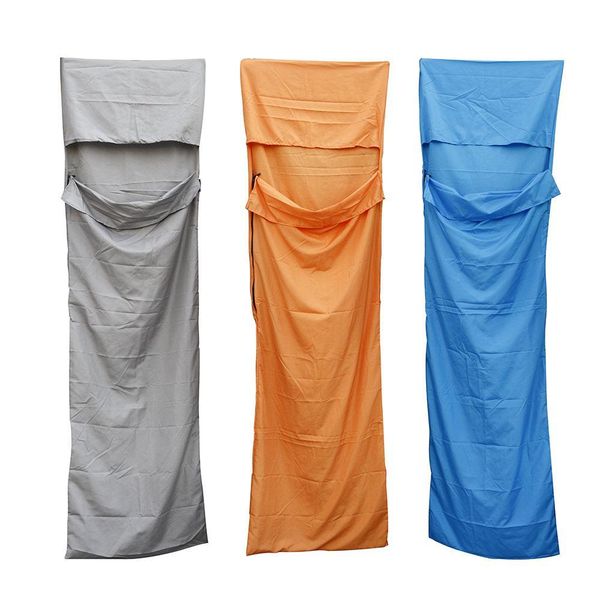 

ultra-light single sleeping bags polyester pongee healthy sleeping bag liner portable camping travel bag grey
