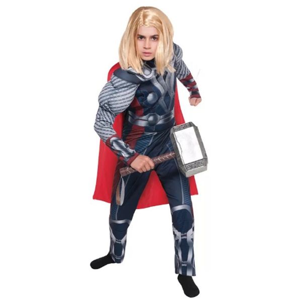 

boy kids thor odinson muscle costume cosplay halloween carnival party fancy stage show clothes, Black;red