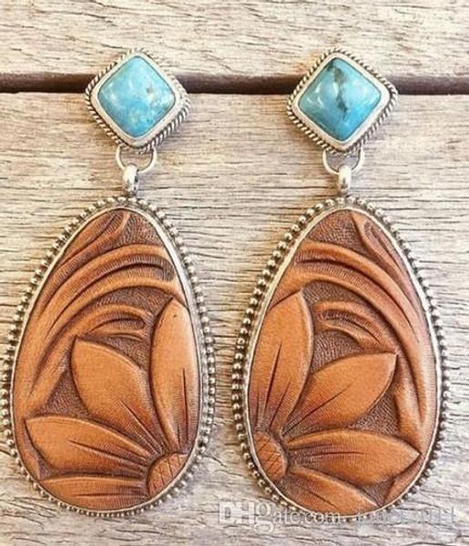 

vintage waterdrop womens earrings thai silver turquoise sunflower pattern dangle earrings gifts for girls/ladies