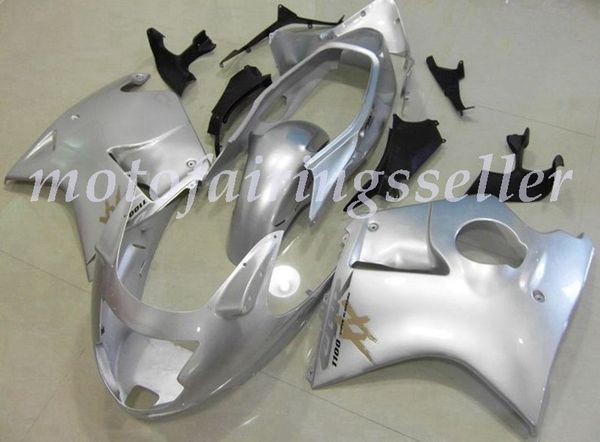 

oem quality new abs full fairings kits fit for honda cbr1100xx 97 98 99 00 01 02 03 04 05 06 07 bodywork set silver