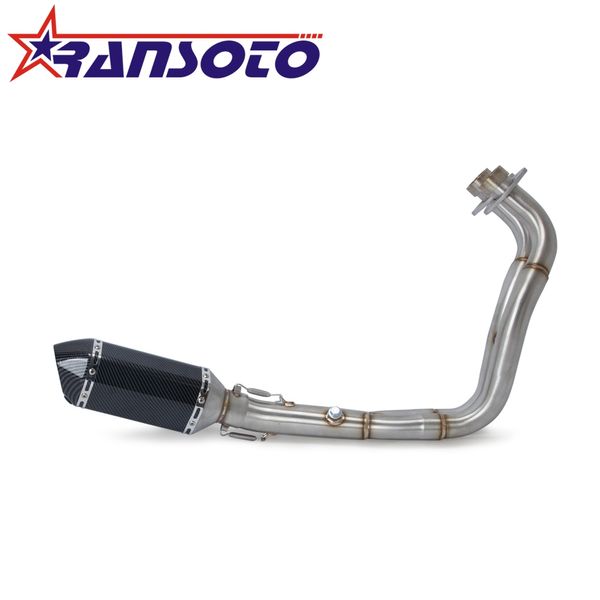 

ransoto motorcycle exhaust full system with muffler for yamaha mt07 mt-07 fz-07 fz07 tracer 700 2014-2018,xsr700 2016-2017