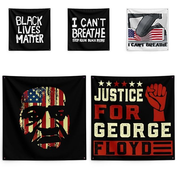 

150*150cm i cant breathe blanket trump printing tapestry black lives matter household wall banner #qa85711