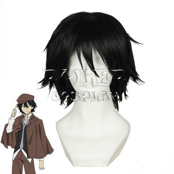 

short anime bungo stray dogs ranpo edogawa black cosplay wig