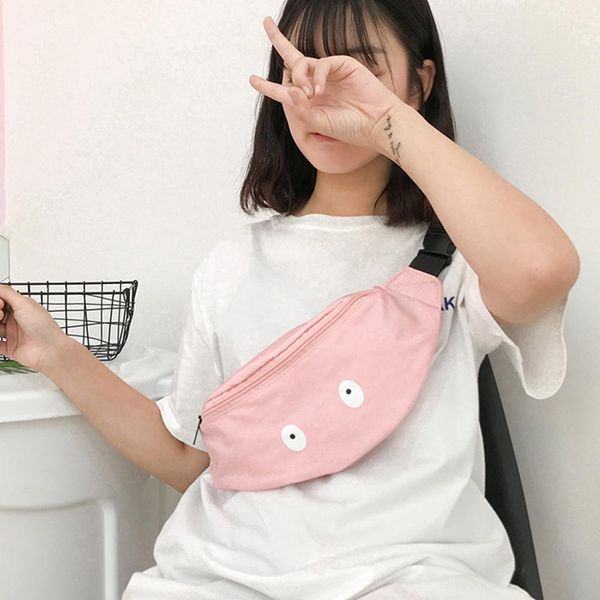

women funny eyes pattern fanny waist pack crossbody shoulder pouch chest bag