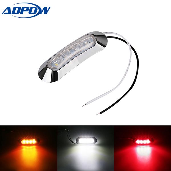 

1pcs waterproof side marker lights clearance lamp trailer truck bus car 4 led 12v 24v amber yellow white red