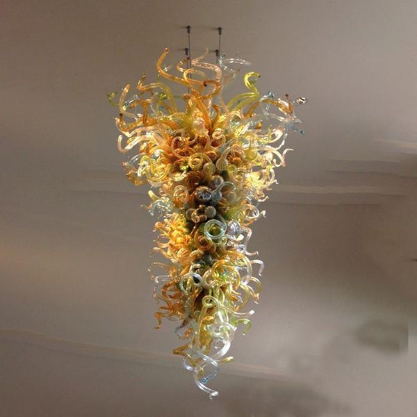 

european big lighting luxury gold murano glass chandelier for l hall staircase led hanging light fixtures