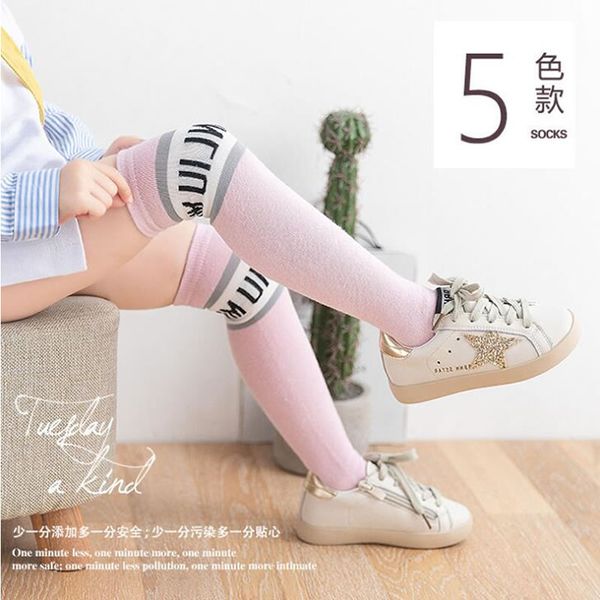 

spring and autumn and winter children's striped alphabet straight socks striped alphabet tide socks tall men and women socks, Blue