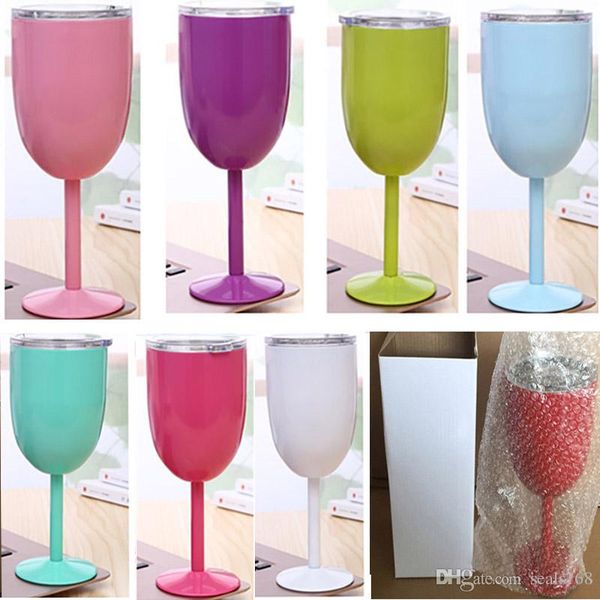 

10oz wine glasses stainless steel double vacuum insulation mug cocktail glass cup xmas decoration customized logo ty7-296