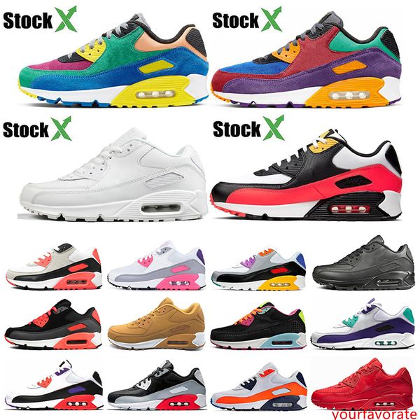 

stock x 90 mens womens running shoes viotech bred triple white black 90s mens trainers cushion surface breathable sports sneakers size 36-45