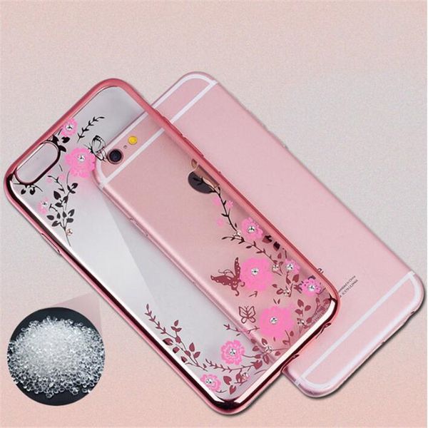 

Phone ca e luxury bling diamond electroplate frame oft tpu ca e for iphone x max xr 8 7 6 plu 5 ecret garden flower clear cover hell
