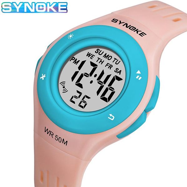 

synoke children girls electronic digital watch 50bar waterproof diving swimming watch for boys girls sport clock chronograph umjge, Blue