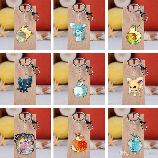 

new 22 styles umbreon espeon jolteon vaporeon flareon eevee glaceon leafeon sylveon keyring anime collectible pendants gifts keyrings