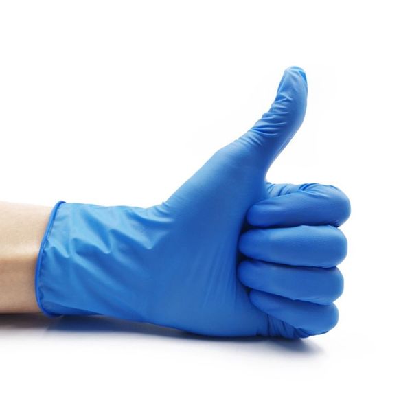 

100pcs/pack disposable nitrile gloves durable thick laboratory protective blue anti-static home 2020 disposable dinnerware
