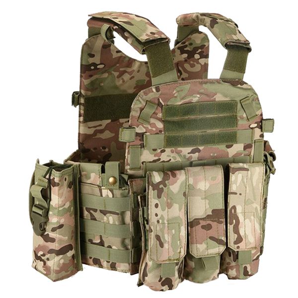 

hunting tactical molle vests outdoor clothing body armor army combat paintball plate carrier vest equipment, Camo;black