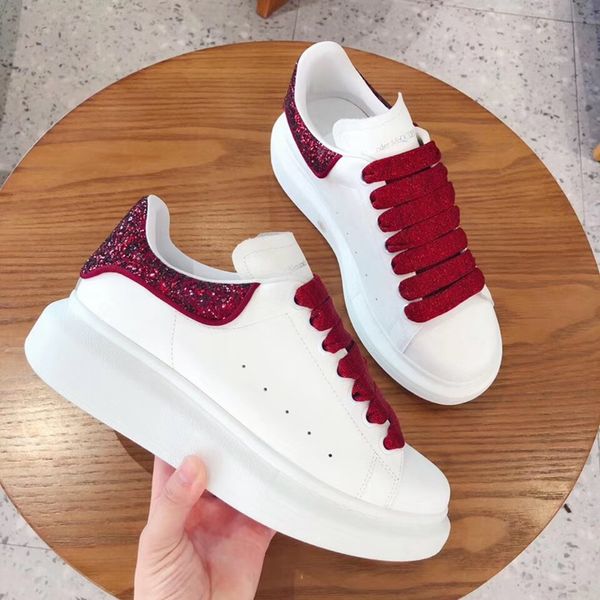 

2019 designer casual shoes black red white fashion men's and women's casual shoes