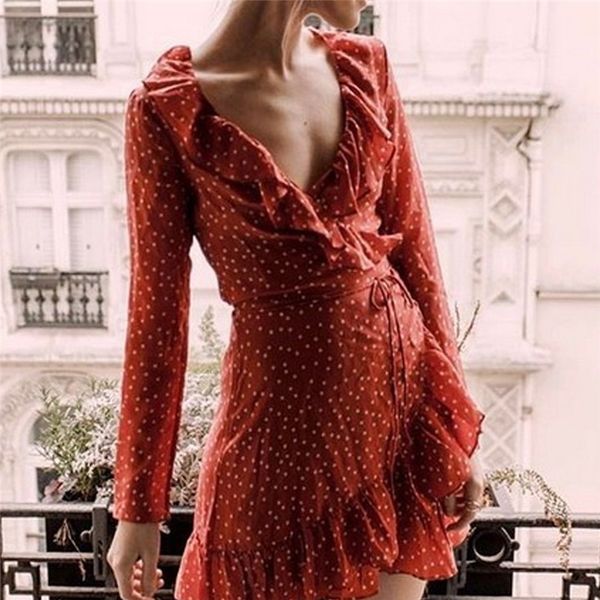 

summer dress women casual ruffled party dress female deep v neck long sleeves mini ladies beach plus size, Black;gray