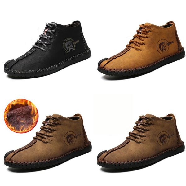 

winter plus size warm plush men's snow boots, Black