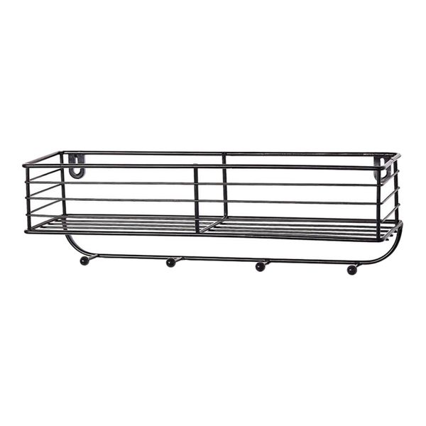 

metal wall shelf storage display rack for bathroom with hanging hook