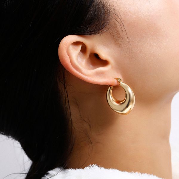 

shiny gold color teardrop hoop earring small ccb round circle earrings for women fashion jewelry 2020 new, Golden;silver