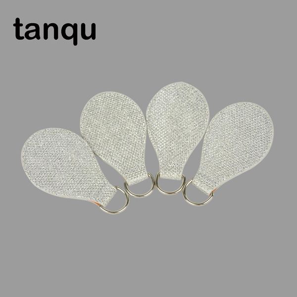 

new 2 pair 4 pcs shiny silvery leather drop end for obag handle drop attachment for o bag obasket diy bag, Black