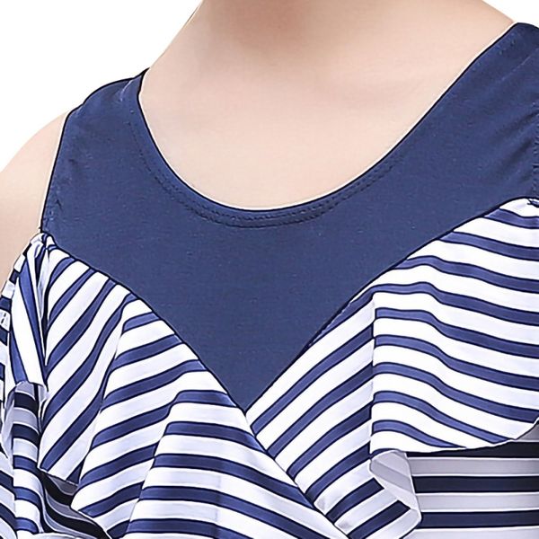 

girls swimsuits children swimwear stripe breathable one-piece skirted girl bikini summer beach wear bathing suit polyester, White