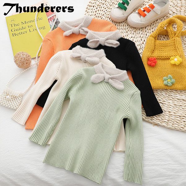 

thunderers spring autumn kids sweater for girls long sleeve knit girl fashion winter pullovers children girl clothes 24m-6t, Blue