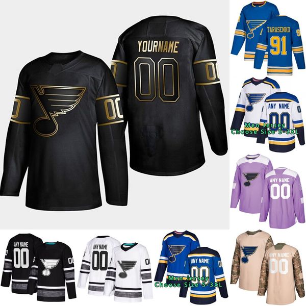 

2019 Golden Edition St. Louis Blues Vladimir Tarasenko David Perron Tyler Bozak Ryan O'Reilly Joel Edmundson Allen Schenn Schwartz Jersey