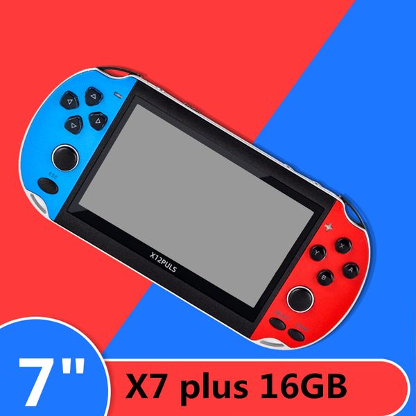 X12 Plus Jogos de Vídeo Jogadores de 7 polegadas LCD Double Rocker Portátil Jogo de Assistência Música Música Mp5 Player para GBA SFC MD Arcade Retro Gaming Clássico