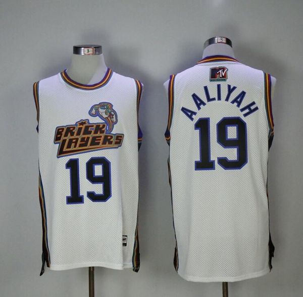 

Men's 19 Aaliyah Bricklayers 1996 MTV Rock N Jock Jersey Movie Basketball Jersey Fashion All Stitched High Quality Free Shipping