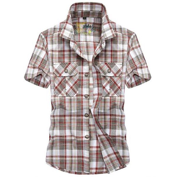 

new men shirts brand casual cotton shirt short sleeve shirt young man loose summer plaid plus size, White;black