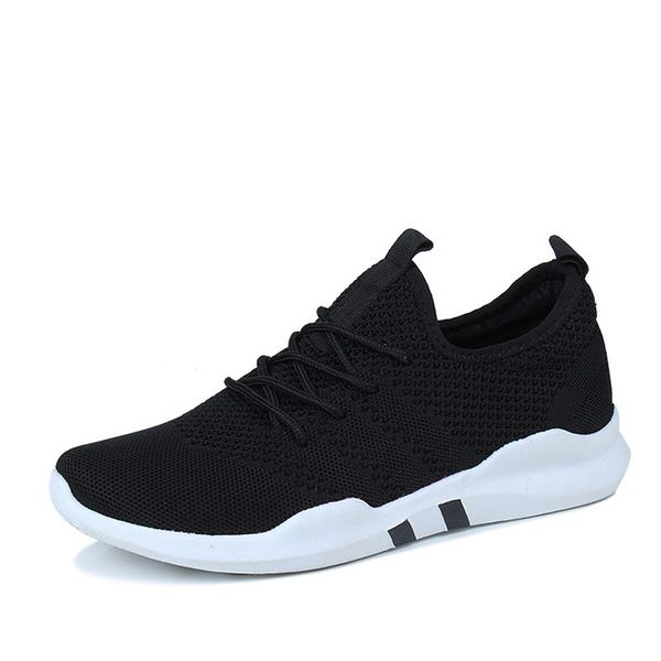 

light soft men casual sport shoes size 39-44 solid color male breathable summer sneakers 4 colors black white