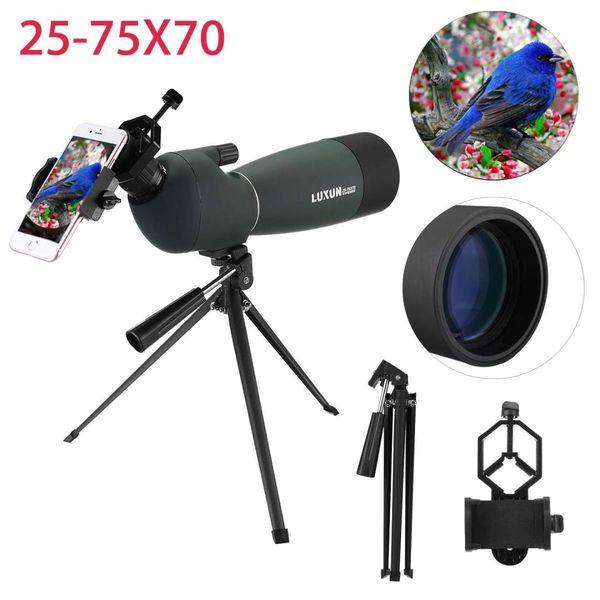 

25-75x70 hd waterproof shockproof optic monocular binocular eyepiece telescope for bird watching night vision spotting scope