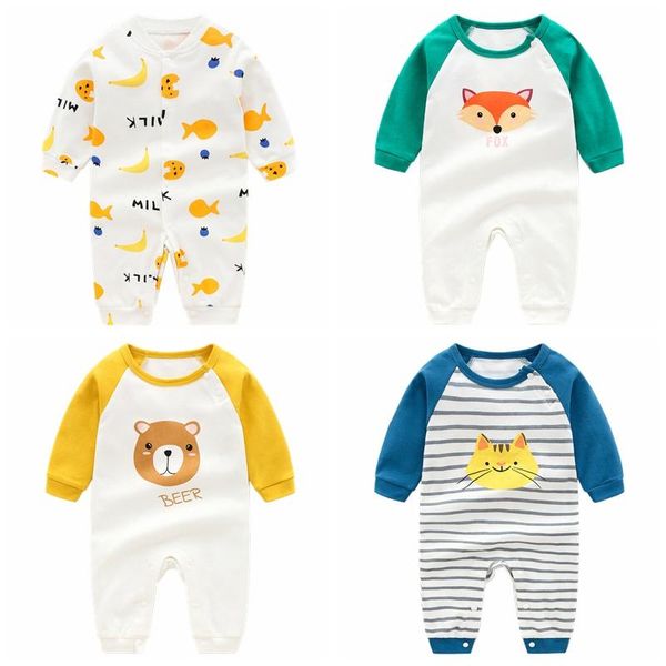 

распашонки комбинезон весной и осенью новорожденного джентльмен одежду мужская одежда женщин 3 месяца из службы, White