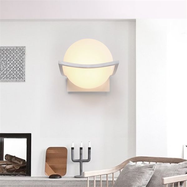 

modern minimalist round ball bedside lamp led wrought iron e27 l indoor wall lampara bedroom aisle balcony home decoration